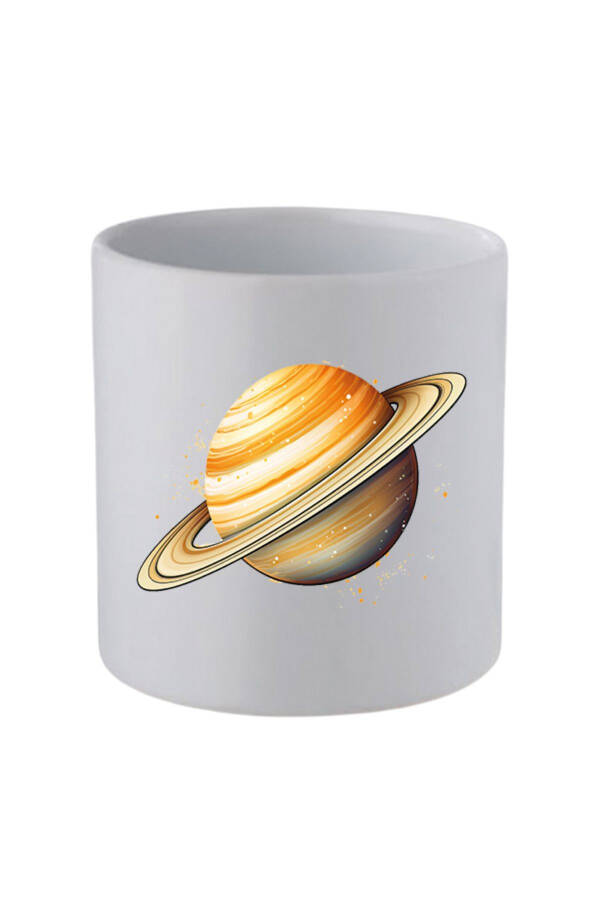 Saturn Printed Handleless Mug Birthday Gifts - Ceramic Coffee, Water Gift Mug - 1