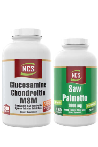 Saw Palmetto Pumpkin Biotin Zinc 180 Tablets Glucosamine 300 Tablets - 1