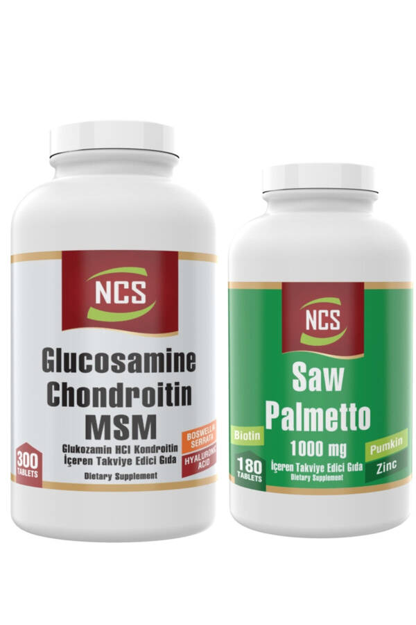 Saw Palmetto Pumpkin Biotin Zinc 180 Tablets Glucosamine 300 Tablets - 1