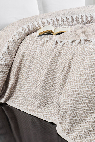 Sayina Model Beige Double Bed Blanket 1600gr. 200x230cm - 2