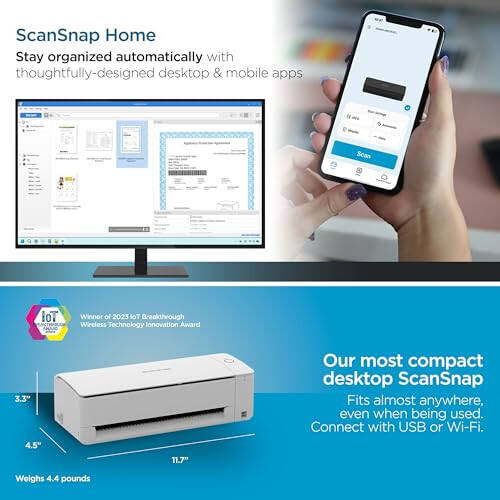 ScanSnap iX1300 Compact Wireless or USB Double-Sided Color Document, Photo & Receipt Scanner with Auto Document Feeder and Manual Feeder for Mac or PC, White - 4