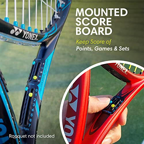 Scoring Right Portable Tennis Racket and Padel Scorekeeper, Easily Mounted Small Score Board to Keep Score of Points, Games, and Sets, ITF Conforming and Lightweight Mini Score Keeper, 1.9g - 9