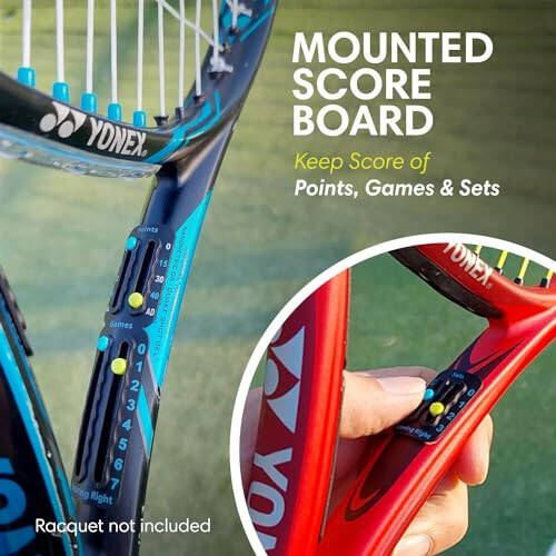 Scoring Right Portable Tennis Racket and Padel Scorekeeper, Easily Mounted Small Score Board to Keep Score of Points, Games, and Sets, ITF Conforming and Lightweight Mini Score Keeper, 1.9g - 2