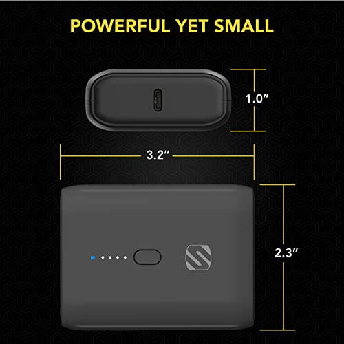 Scosche PB10PD-SP GoBat 10000mAh Compact Dual Port Cell Phone Battery Pack, 20W USB-C Power Delivery Fast Charger & 18W USB-A Portable Power Bank, External Battery Compatible w/ Apple iPhone & Android - 5