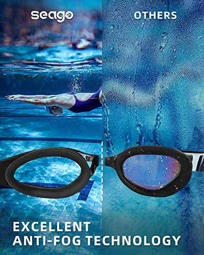 Seago 2 pack Swim Goggles for Men Women Anti Fog No Leaking Adult Water Pool Goggles - 7