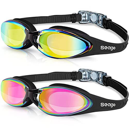 Seago 2 pack Swim Goggles for Men Women Anti Fog No Leaking Adult Water Pool Goggles - 32