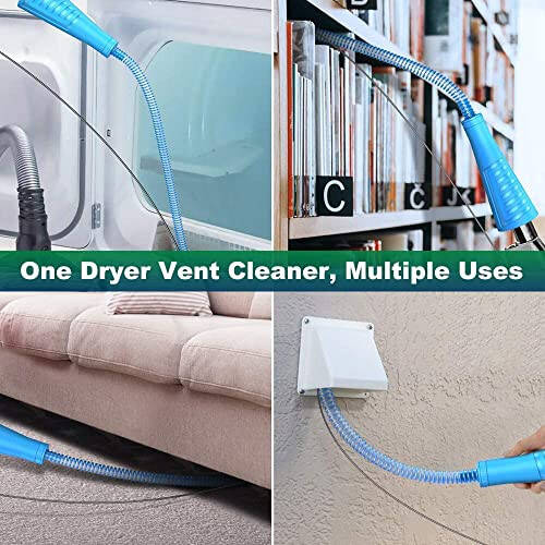 Sealegend 2 Pieces Dryer Vent Cleaner Kit Dryer Lint Vacuum Attachment, Dryer Vent Cleaning Lint Remover 2 Hoses Tools for Home Improvement - 4