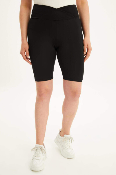 Seamless Short Leggings with Envelope Waistband - 3