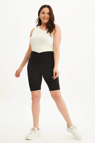 Seamless Short Leggings with Envelope Waistband - 4