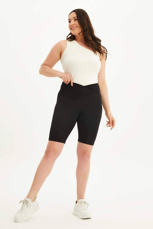 Seamless Short Leggings with Envelope Waistband - 5