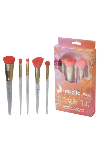 Seashell 5 Piece Makeup Brush Set - 2