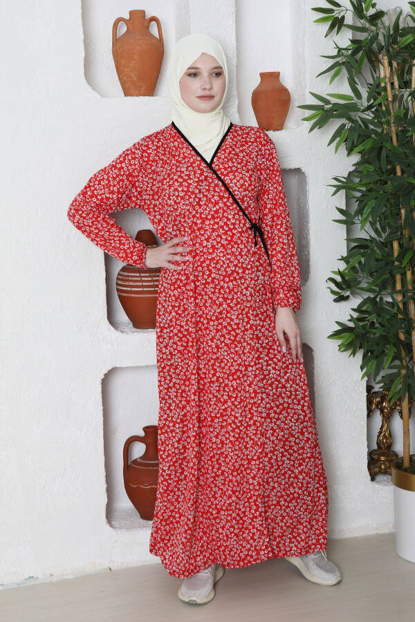 Seasonal One Piece Fabric Women's Prayer Dress With Belt Modest Dress - 1