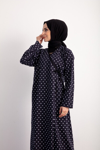 Seasonal Prayer Dress with Side Tie, Polka Dot - 3