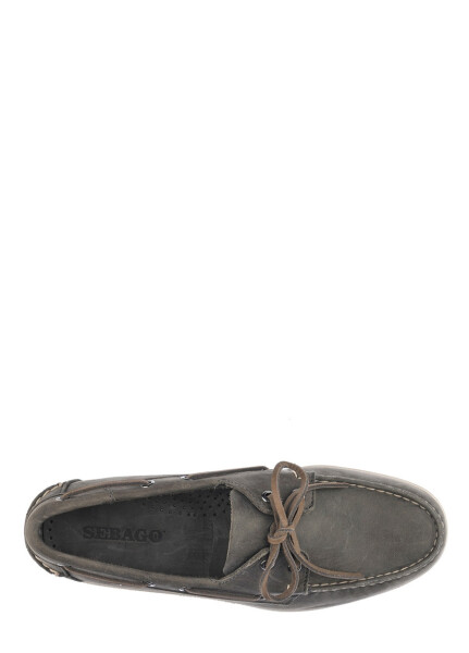 Sebago Leather Dark Grey Men's Casual Shoes - 8