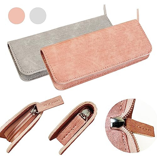 SEEDEW Tweezers Eyelash Extension 5 Pieces Stainless Steel Straight and Curved Professional Set Supplies with a Storage Bag for Lash Tech, Lash Artist Beginner Making Volume Classic Fans(Golden, Pink) - 4