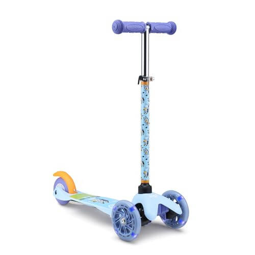 Self Balancing Kick Scooter with Light Up Wheels, Extra Wide Deck, 3 Wheel Platform, Foot Activated Brake, 75 lbs Limit, Kids & Toddlers Girls or Boys, for Ages 3 and Up - 1