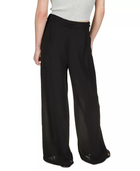 Self-Sash Drapey Crepe Wide-Leg Pants, Regular & Petite Black - 2