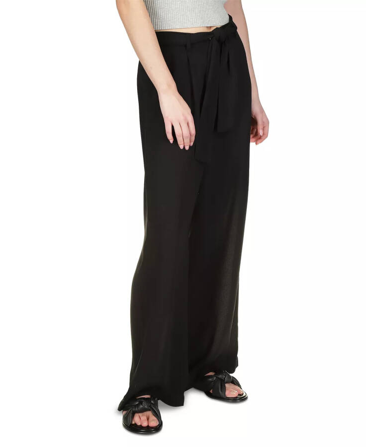 Self-Sash Drapey Crepe Wide-Leg Pants, Regular & Petite Black - 4