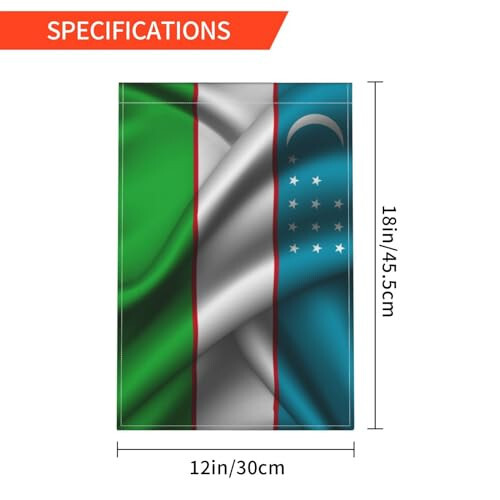 Шелковый флаг Узбекистана Садовые флаги для улицы 12x18 дюймов Двухсторонняя садовая флаг Домашний газон декор флаг Праздничный сезонный приветственные флаги - 6