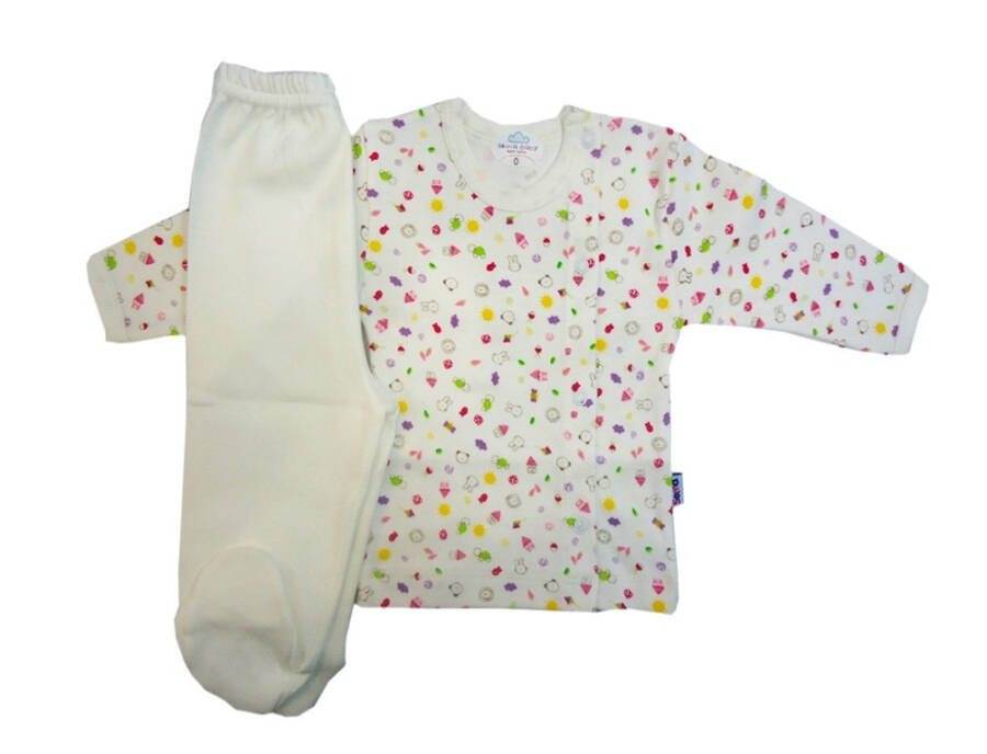 Sema Baby Baby Pajama Set 0-3 Months - Cream - 1