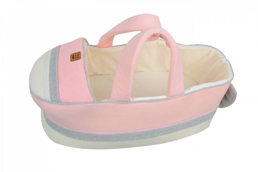 Sema Baby Cradle Newborn Baby Bed - Ecru/Pink - 3