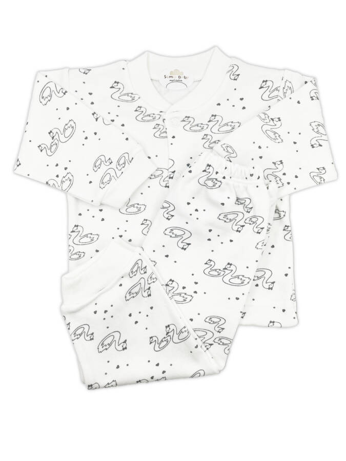 Sema Baby Cute Swan Baby Pajama Set 0-3 Months - 3