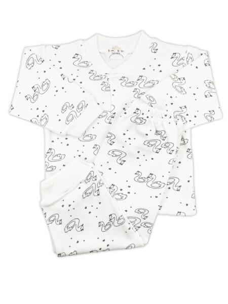 Sema Baby Cute Swan Baby Pajama Set 0-3 Months - 1