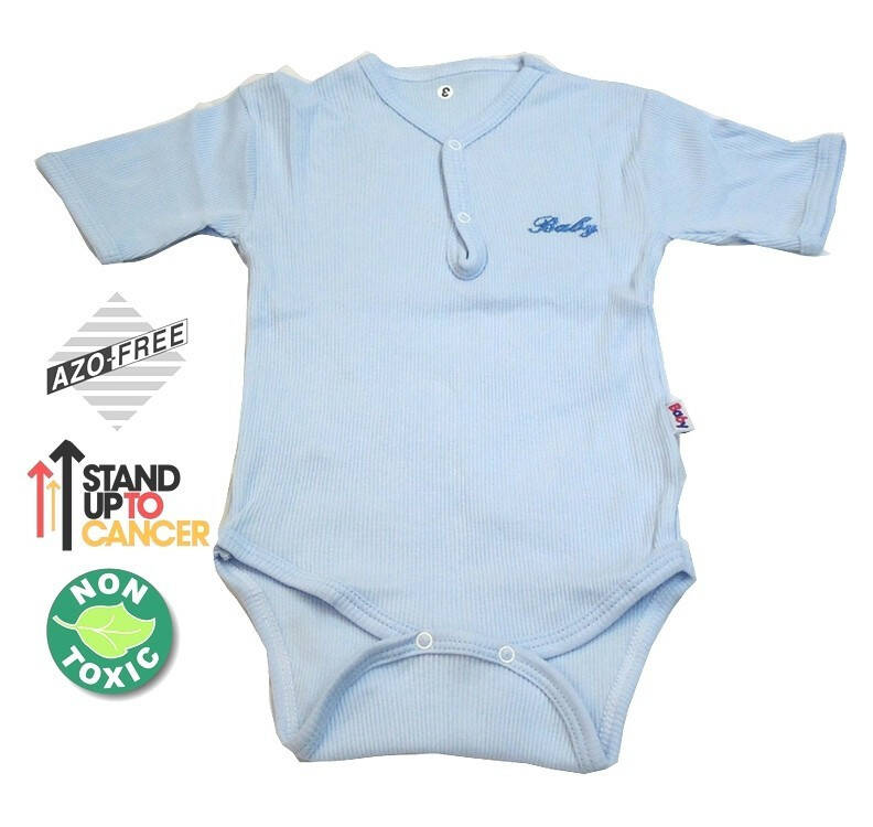 Sema Baby Half Sleeve Ribbed Bodysuit - Blue 6-12 Months - 2