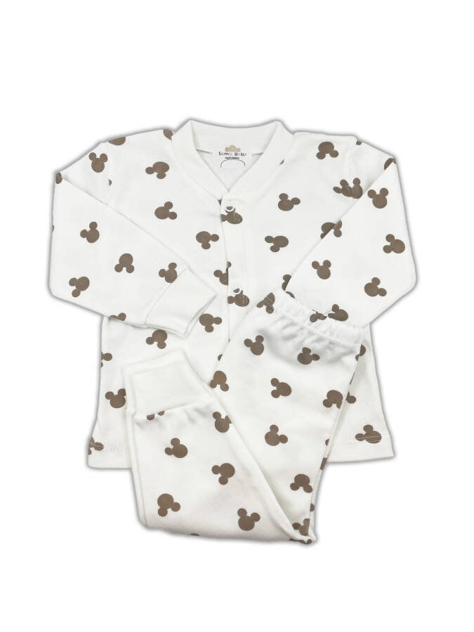 Sema Baby Mickey Mouse chaqaloq pijama to'plami – Ekru 0-3 oy - 7