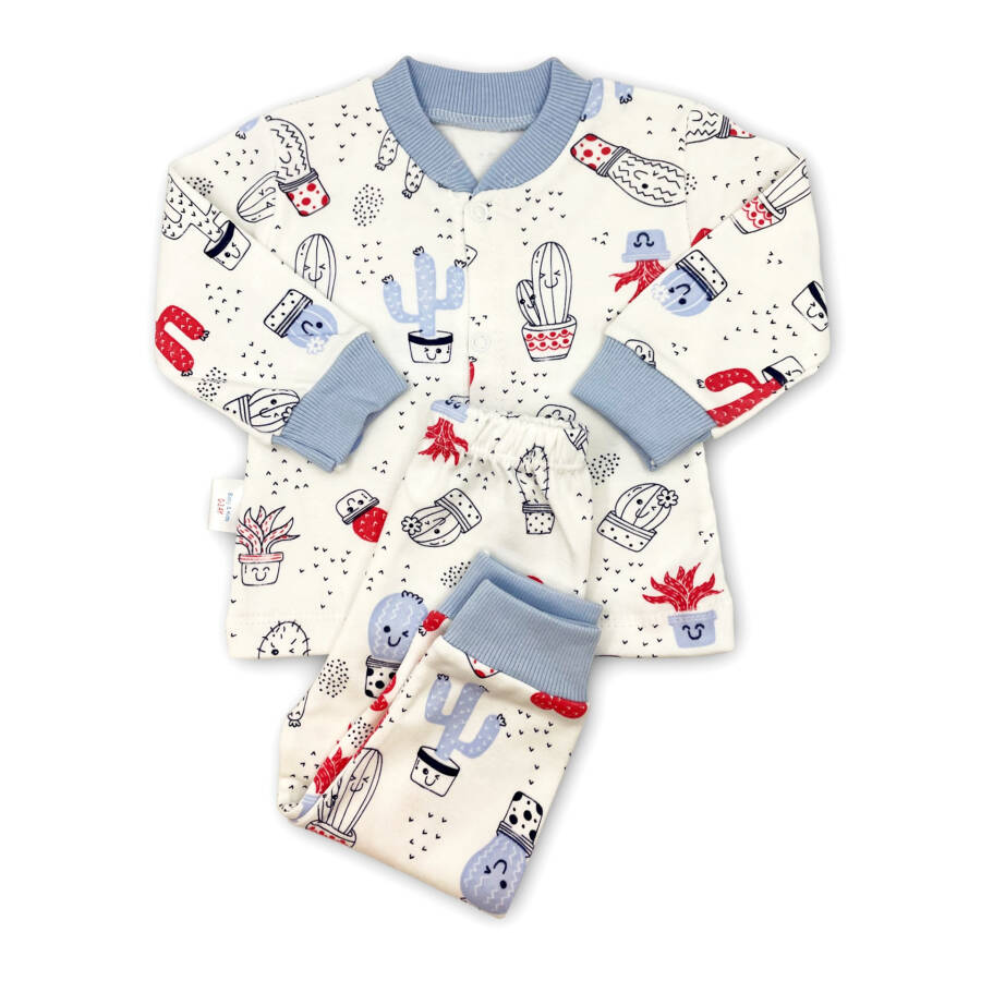 Sema Baby Sleeper Cactus Baby Pajama Set 0-3 Months - Blue - 3