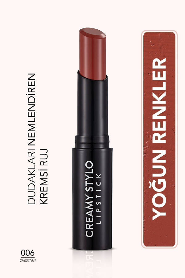 Semi-Gloss Stick Lipstick - Creamy Stylo Lipstick - 006 Chestnut - 8682536013666 - 5