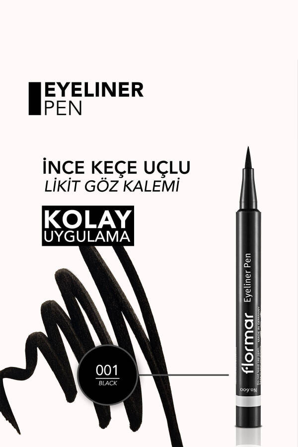 Semi Matte Finish Eyeliner (BLACK) - Eyeliner Pen - 001 Black - 8690604109609 - 20