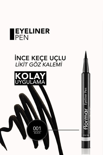 Semi Matte Finish Eyeliner (BLACK) - Eyeliner Pen - 001 Black - 8690604109609 - 5