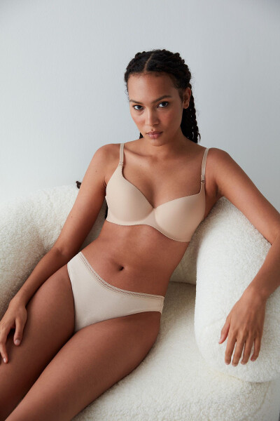 Sensation Beige Seamless Push Up Support Bra - 2