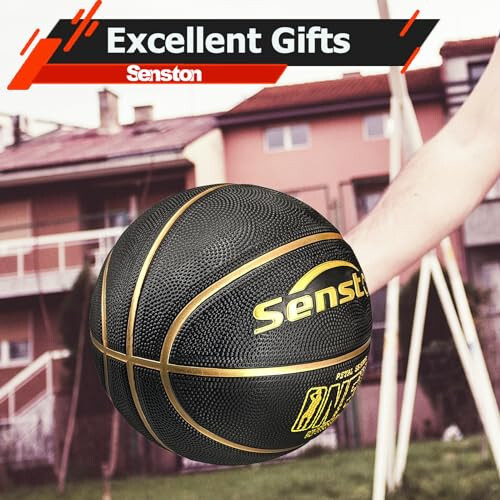 Senston 29.5'' Açık Hava Kapalı Ortam Kauçuk Basketbol Topu Resmi Boyut 7 Sokak Basketbolu Pompasıyla - 10