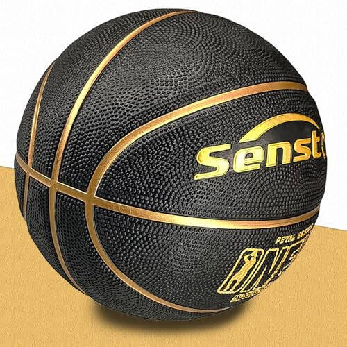 Senston 29.5'' Açık Hava Kapalı Ortam Kauçuk Basketbol Topu Resmi Boyut 7 Sokak Basketbolu Pompasıyla - 3