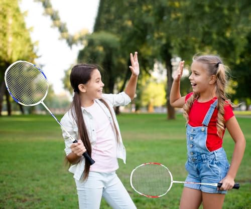 Senston Badminton Raket Seti 2'li, Grafit Saplı Badminton Raketleri, Badminton Çantası, 2 Badminton Topu, 2 Raket Tutuşu Dahil - 12