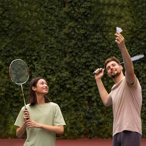 Senston Badminton Raket Seti 2'li, Grafit Saplı Badminton Raketleri, Badminton Çantası, 2 Badminton Topu, 2 Raket Tutuşu Dahil - 6