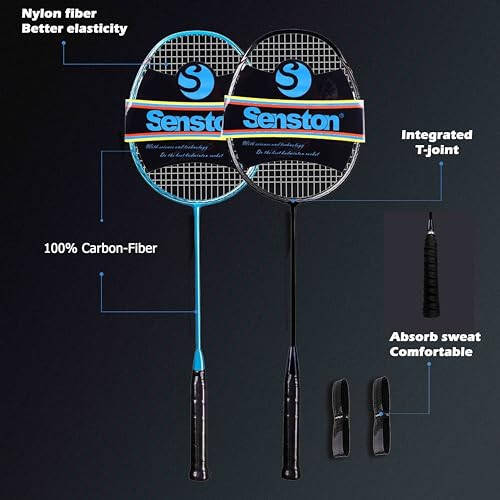 Senston N80-2 Paket Badminton Raketi, Profesyonel Tam Karbon Fiber Badminton Raketi Seti Kavrama ile - 9