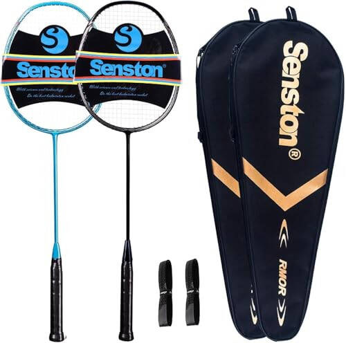 Senston N80-2 Paket Badminton Raketi, Profesyonel Tam Karbon Fiber Badminton Raketi Seti Kavrama ile - 1