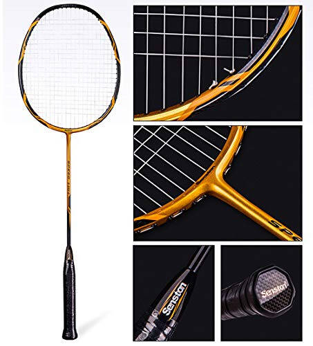 Senston N80-2 Paket Badminton Raketi, Profesyonel Tam Karbon Fiber Badminton Raketi Seti Kulplu - 2