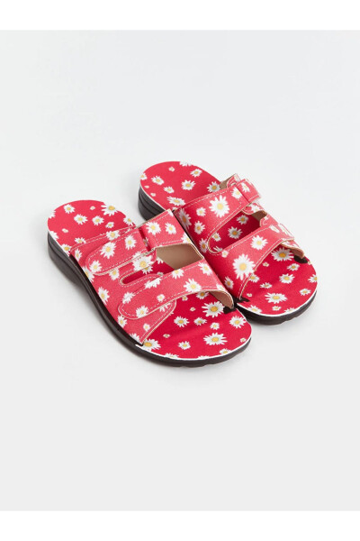 SENT BY AYMİRA STORE!! Flower Printed Girl's Slippers - 6