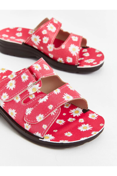 SENT BY AYMİRA STORE!! Flower Printed Girl's Slippers - 8