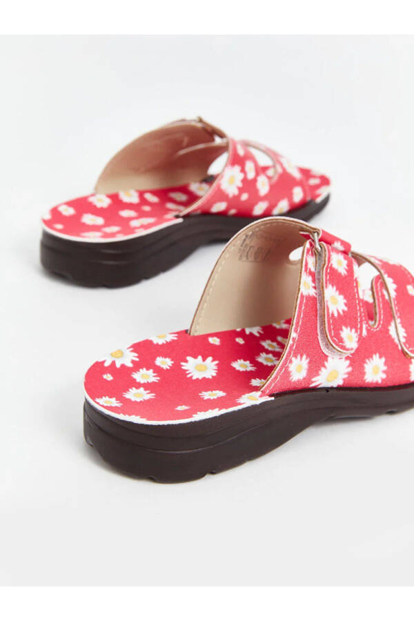 SENT BY AYMİRA STORE!! Flower Printed Girl's Slippers - 10