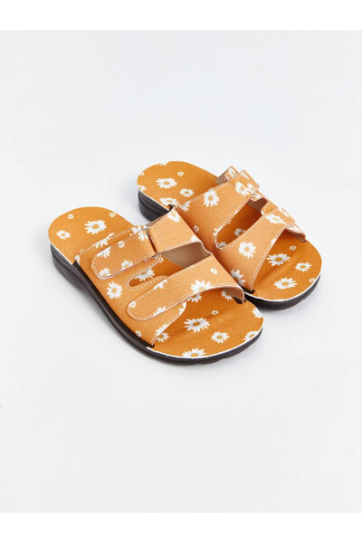 SENT BY AYMİRA STORE!! Flower Printed Girls Slippers - 6