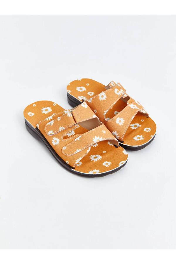 SENT BY AYMİRA STORE!! Flower Printed Girls Slippers - 6