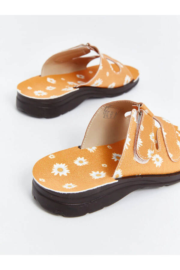 SENT BY AYMİRA STORE!! Flower Printed Girls Slippers - 10