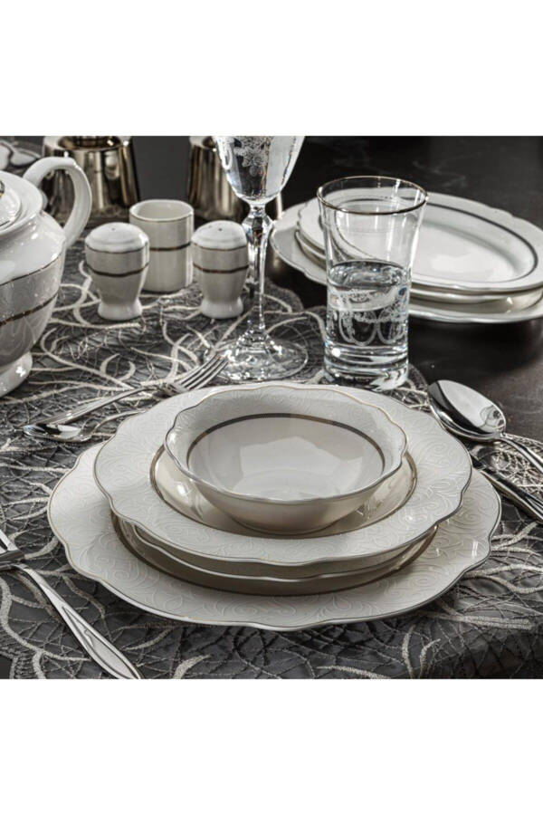 Serene Dinner Set - 60 Pieces - Gold - 03 - 4