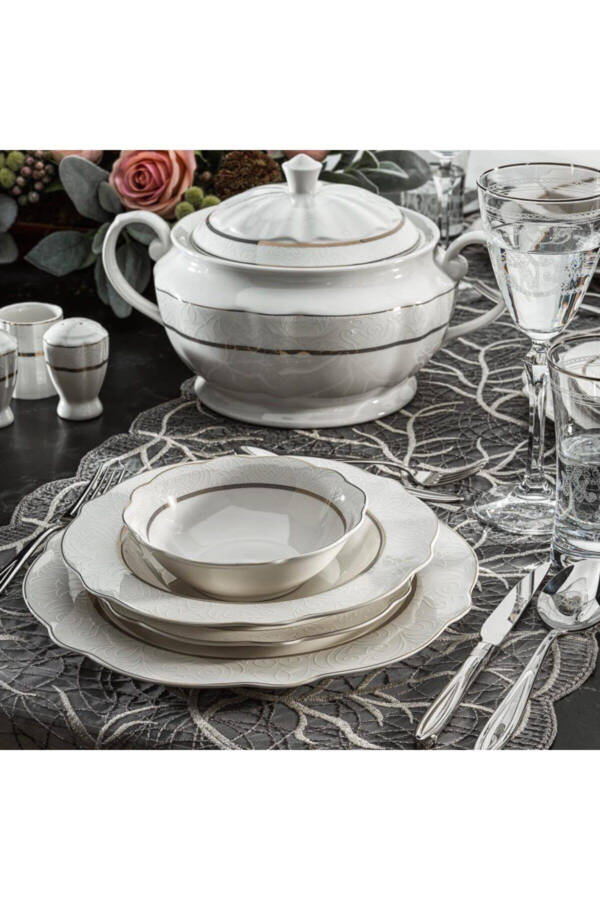 Serene Dinner Set - 60 Pieces - Gold - 03 - 5