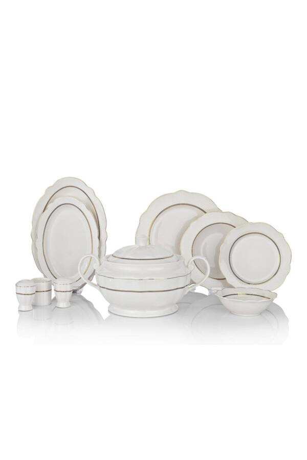 Serene Dinner Set - 60 Pieces - Gold - 03 - 6